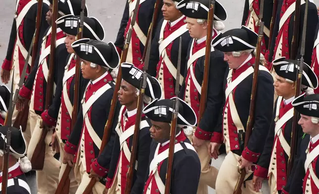 A military parade commemorating the Army's 250th anniversary and coinciding with President Donald Trump's 79th birthday, Saturday, June 14, 2025, in Washington. (AP Photo/Jacquelyn Martin)