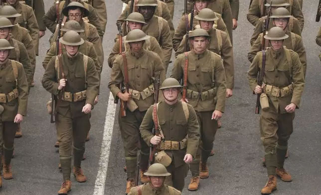 A military parade commemorating the Army's 250th anniversary and coinciding with President Donald Trump's 79th birthday, Saturday, June 14, 2025, in Washington. (AP Photo/Jacquelyn Martin)