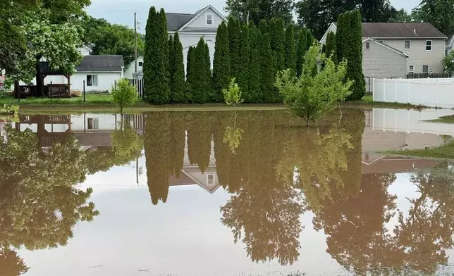 Flooding in Canastota, in Madison County, N.Y., from a severe storm in the early morning of Sunday, June 22, 2025. (Tom Connolly/Spectrum News via AP)