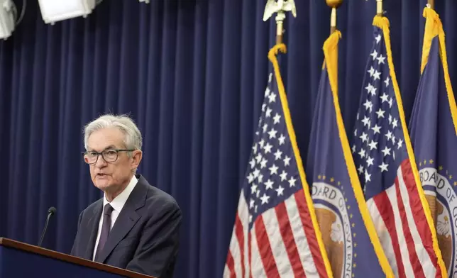 Federal Reserve Board Chairman Jerome Powell speaks during a news conference at the Federal Reserve in Washington, Wednesday, June 18, 2025. (AP Photo/Mark Schiefelbein)