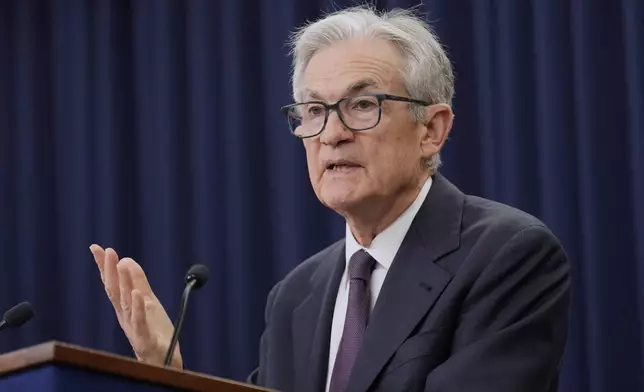 Federal Reserve Board Chairman Jerome Powell speaks during a news conference at the Federal Reserve in Washington, Wednesday, June 18, 2025. (AP Photo/Mark Schiefelbein)