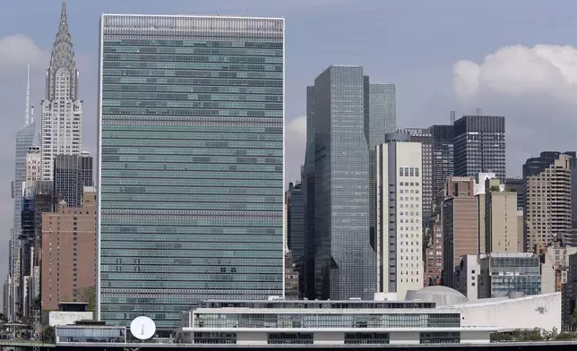 FILE - United Nations headquarters is seen from the Queens borough of New York, July 31, 2018. (AP Photo/Seth Wenig, File)