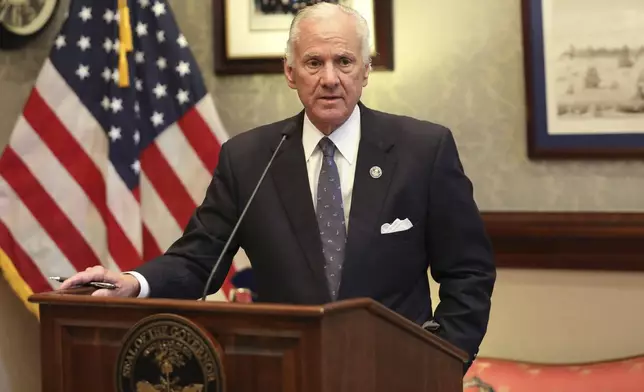 FILE - South Carolina Gov. Henry McMaster answers questions at a news conference, May 13, 2024, in Columbia, S.C. (AP Photo/Jeffrey Collins, File)