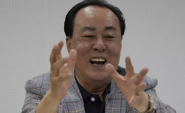 Park Sae-hwan, head of Dongchoon Circus Troupe, speaks during an interview with The Associated Press in Seoul, South Korea, Monday, June 9, 2025. (AP Photo/Ahn Young-joon)