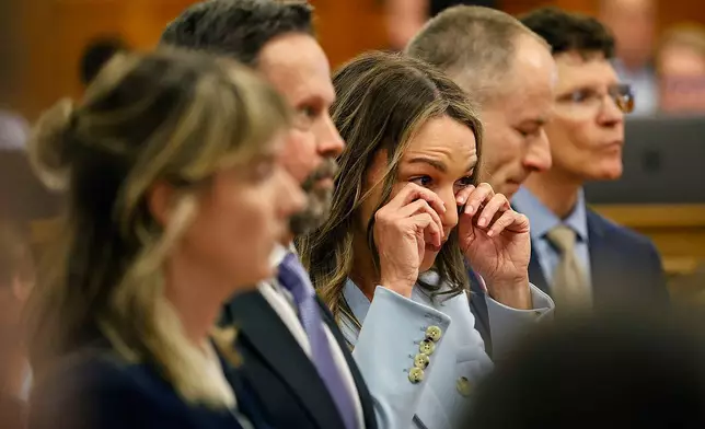 Read weeps as the final verdict of not guilty of second-degree murder is read in Norfolk Superior Court, Wednesday, June 18, 2025, in Dedham, Mass. (Greg Derr/The Patriot Ledger via AP, Pool)