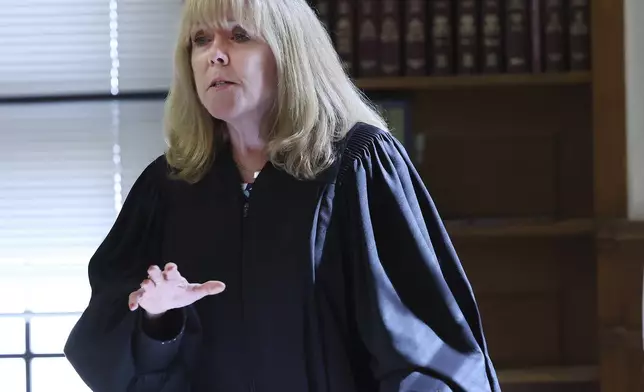 Judge Beverly Cannone speaks to jurors before closing arguments in the murder trial of Karen Read in Norfolk Superior Court, Friday, June 13, 2025, in Dedham, Mass. (Mark Stockwell/The Sun Chronicle via AP, Pool) /// [EXTERNAL]
