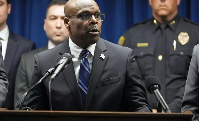 FBI Special Agent in Charge, Alvin M. Winston speaks during a news conference at the United States Courthouse in Minneapolis, Monday, June 16, 2025. (AP Photo/George Walker IV)