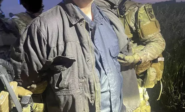 This photo made available by the Ramsey County Sheriff's Office shows Vance Luther Boelter, the man accused of assassinating the top Democrat in the Minnesota House, as he was arrested late Sunday, June 15, 2025. (Ramsey County Sheriff's Office via AP)