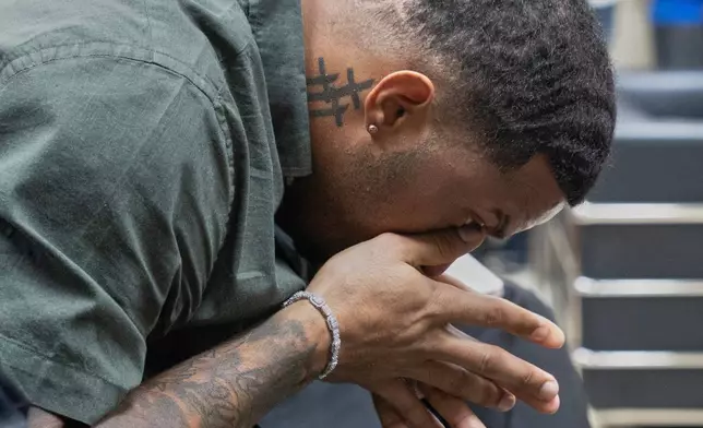 Tampa Bay Rays shortstop Wander Franco reacts after hearing his sentence during his trial on charges of sexual abuse of a minor, in Puerto Plata, Dominican Republic, Thursday, June 26, 2025. (AP Photo/Fran Afonso)