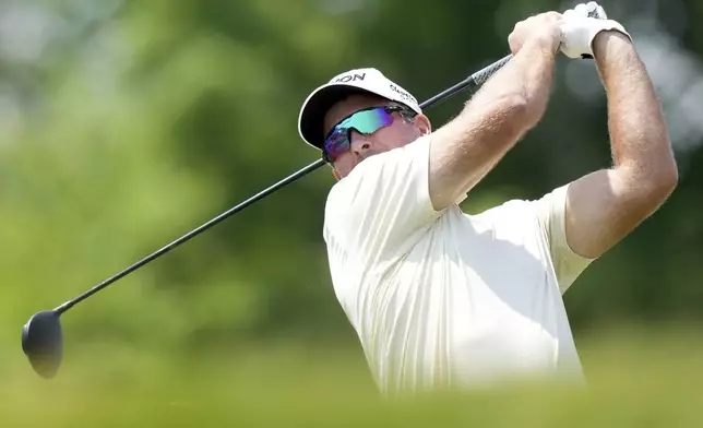Ryan Fox tees off on the fifth hole during the third round of the Canadian Open golf tournament in Caledon, Ontario, Saturday, June 7, 2025. (Nathan Denette/The Canadian Press via AP)