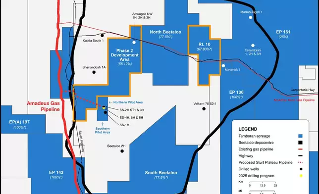 Figure 4: Tamboran’s Beetaloo Basin asset location map