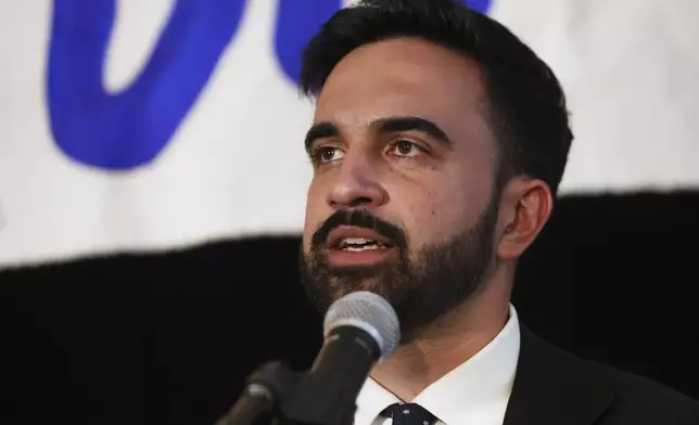 Democratic mayoral candidate Zohran Mamdani speaks at his primary election party, Wednesday, June 25, 2025, in New York. (AP Photo/Heather Khalifa)