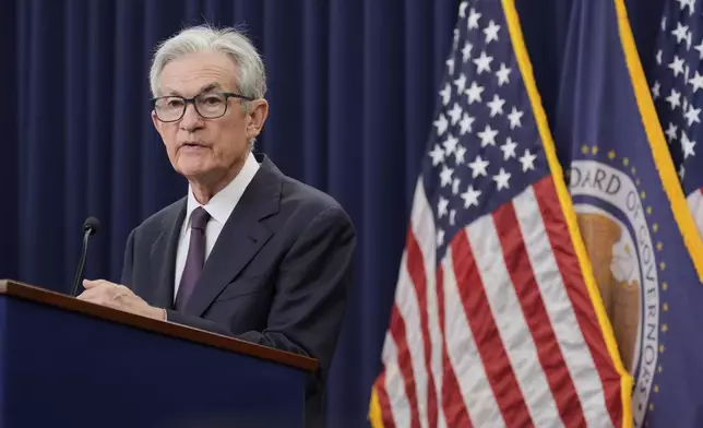 Federal Reserve Board Chairman Jerome Powell speaks during a news conference at the Federal Reserve in Washington, Wednesday, June 18, 2025. (AP Photo/Mark Schiefelbein)
