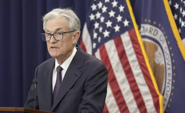 Federal Reserve Board Chairman Jerome Powell speaks during a news conference at the Federal Reserve in Washington, Wednesday, June 18, 2025. (AP Photo/Mark Schiefelbein)