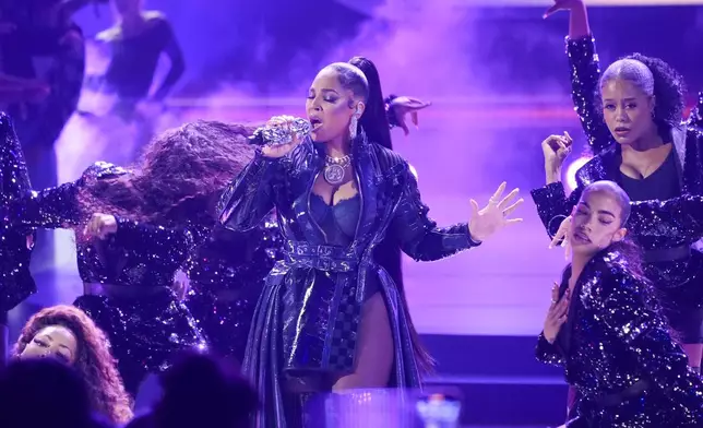 Ashanti performs a medley during the BET Awards on Monday, June 9, 2025, at the Peacock Theater in Los Angeles. (AP Photo/Chris Pizzello)