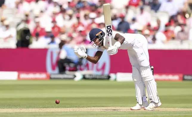 England's Jofra Archer plays a shot during the third cricket test match between England and India at Lord's cricket ground in London, Friday, July 11, 2025. (AP Photo/Richard Pelham)