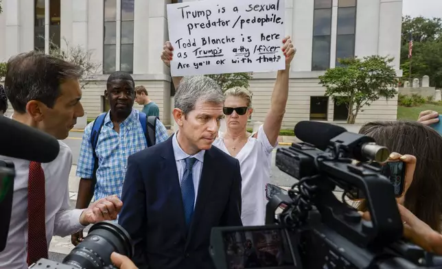 David Oscar Markus, an attorney for Ghislaine Maxwell, talks with the media outside the federal courthouse, Friday, July 25, 2025, in Tallahassee, Fla., after Deputy Attorney General Todd Blanche met with Maxwell, the imprisoned former girlfriend of financier and convicted sex offender Jeffrey Epstein. (AP Photo/Colin Hackley)