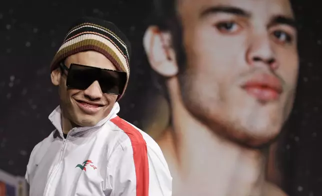 FILE - Julio Cesar Chavez Jr. attends a news conference in Las Vegas, May 3, 2017. (AP Photo/John Locher, File)
