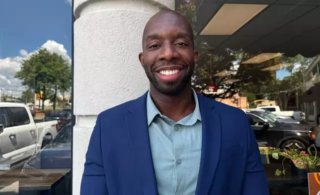 Georgia Congressional candidate Everton Blair, a Democrat, poses for a photo in Lilburn, Ga., on July 2, 2025. (AP Photo/Charlotte Kramon)