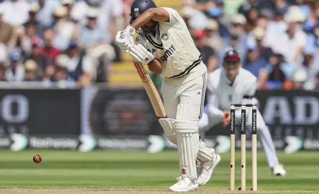 India's Karun Nair bats on day one of the second cricket test match between England and India at Edgbaston in Birmingham, England, Wednesday, July 2, 2025. (AP Photo/Scott Heppell)