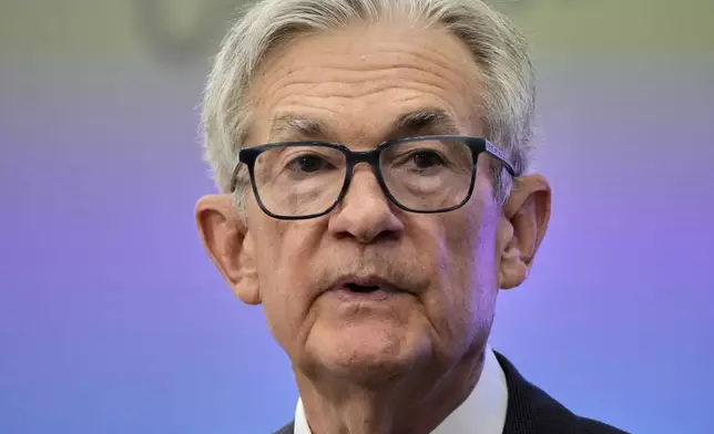 Federal Reserve Board Chairman Jerome Powell speaks during Federal Reserve Integrated Review of the Capital Framework for Large Banks Conference at the Federal Reserve in Washington, Tuesday, July 22, 2025. (AP Photo/Mark Schiefelbein)