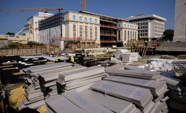 The Federal Reserve is pictured as renovations continue, Thursday, July 24, 2025, in Washington. (Andrew Harnik/Pool Photo via AP)