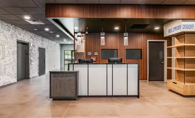 The lobby at LivSmart Studios by Hilton Tullahoma. The hotel is the first for LivSmart Studios, a new extended-stay brand that blends the comfort and functionality of studio apartment-style accommodations with the consistency, value and hospitality travelers expect when they stay with Hilton. (Photo: Hilton)