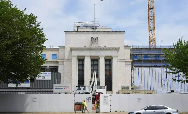 FILE - The Federal Reserve Board Building is seen as it undergoes renovations, June 10, 2025, in Washington, DC. (Pablo Martinez Monsivais, File)