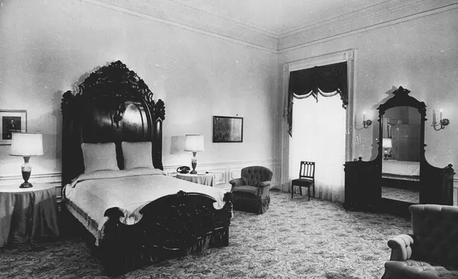 FILE - A view of the Lincoln Bedroom in the White House on Oct. 17, 1957. (AP Photo/File)