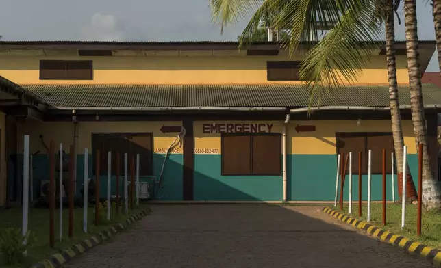 The C.B. Dunbar Hospital in Gbarnga, Bong County, Liberia, stands empty, on Friday, June 13, 2025. (AP Photo/Annie Risemberg)
