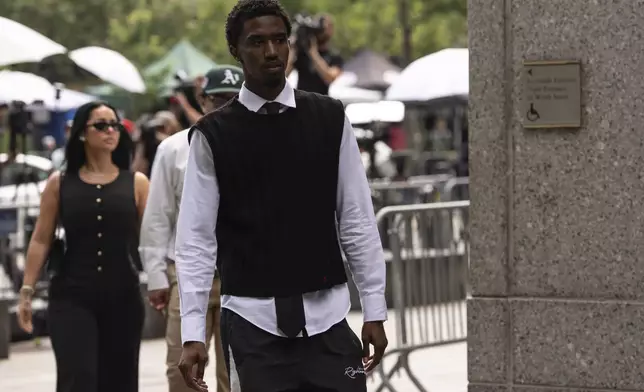 King Combs arrives at court on Tuesday, July 1, 2025, in New York. (AP Photo/Yuki Iwamura)