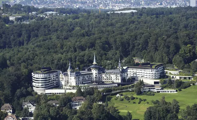 The Dolder Grand Hotel in Zurich, Switzerland is pictured on Saturday, Aug. 2, 2014. (Steffen Schmidt/Keystone via AP)