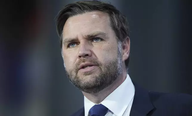 Vice President JD Vance speaks at Don's Machine Shop in West Pittston, Pa., Wednesday, July 16, 2025. (AP Photo/Matt Rourke)