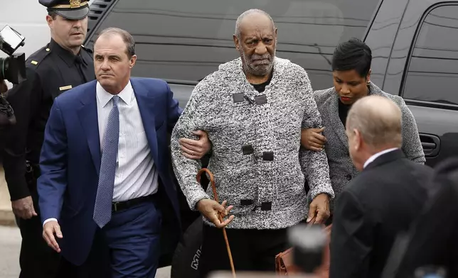 FILE - Bill Cosby arrives at court to face a felony charge of aggravated indecent assault, in Elkins Park, Pa., Dec. 30, 2015. (AP Photo/Matt Rourke, File)