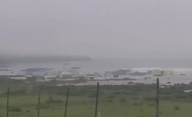 In this image taken from a video released by Geophysical Service of the Russian Academy of Sciences, shows the aftermath of tsunami hitting the coastal area of Severo-Kurilsk at Paramushir island of Kuril Islands, Russia, Wednesday, July 30, 2025. (Geophysical Service of the Russian Academy of Sciences via AP)
