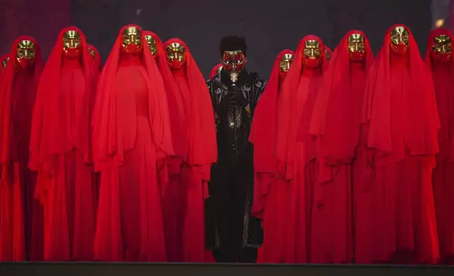 The Weeknd performs in Vancouver on Tuesday, July 15, 2025. (Darryl Dyck/The Canadian Press via AP)