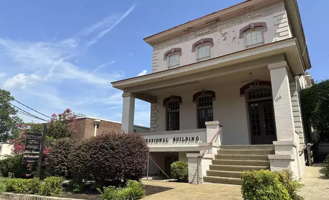 The offices of Showcase Magazine, a monthly publication based in Danville, Va., where city Councilmember Lee Vogler was attacked and set on fire, is seen on Wednesday, July 30, 2025. (AP Photo/Allen G. Breed)