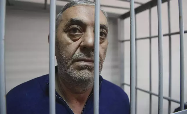 FILE - Bakir Safarov, a native of Azerbaijan, who faces murder charges as part of a Russian probe into several murders that caused outrage in Azerbaijan, attends a court hearing in Yekaterinburg, Russia, Tuesday, July 1, 2025. (AP Photo, File)