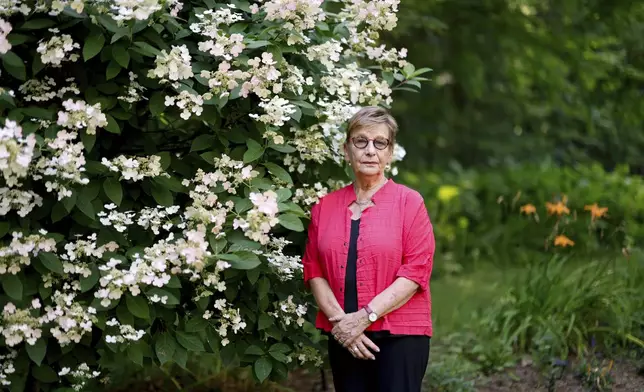 Marianne Hirsch, a professor at Columbia University, poses for a portrait on Thursday, July 24, 2025 in Norwich, Vt. (AP Photo/Michael Owens)