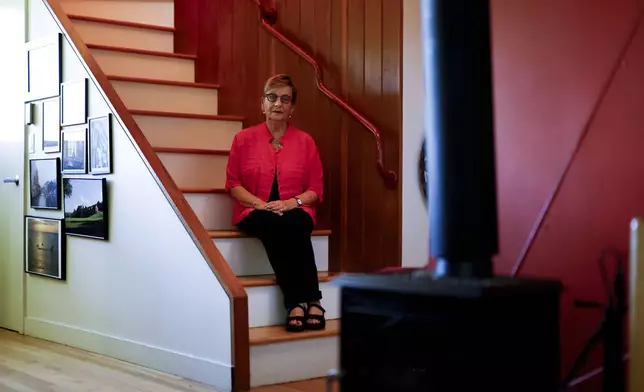 Marianne Hirsch, a professor at Columbia University, poses for a portrait on Thursday, July 24, 2025 in Norwich, Vt. (AP Photo/Michael Owens)