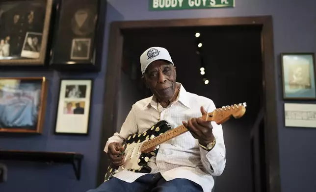 Buddy Guy poses for a portrait at Buddy Guy's Legends in Chicago on Thursday, July 24, 2025. (AP Photo/Nam Y. Huh)
