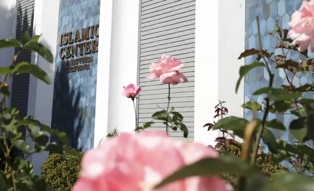 The exterior of the Islamic Center of Southern California is shown on June 16, 2025, in Los Angeles. (AP Photo/Jessie Alcheh)