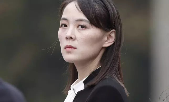 FILE - Kim Yo Jong, the powerful sister of North Korean leader Kim Jong Un, attends a wreath-laying ceremony at Ho Chi Minh Mausoleum in Hanoi, Vietnam, March 2, 2019. (Jorge Silva/Pool Photo via AP, File)
