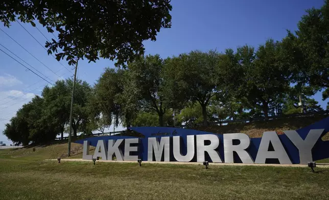 Signage for Lake Murray is seen on Tuesday, July 29, 2025, in Columbia, S.C. (AP Photo/Erik Verduzco)