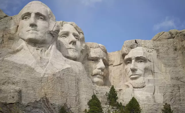 FILE - The faces of Mount Rushmore National Memorial are seen Sept. 21, 2023, in, Keystone, S.D. (AP Photo/David Zalubowski, File)