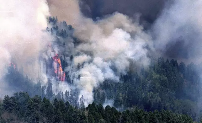 FIRE - The Cerro Grande fire burns above Los Alamos, N.M., near the Los Alamos National Laboratory, May 10, 2000. (AP Photo/Sarah Martone, File)