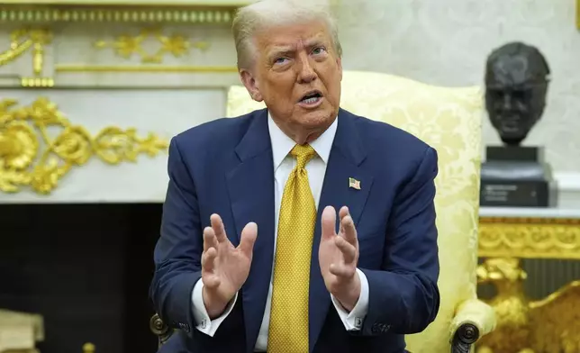 President Donald Trump meets with Philippine President Ferdinand Marcos Jr., in the Oval Office of the White House, Tuesday, July 22, 2025, in Washington. (AP Photo/Alex Brandon)