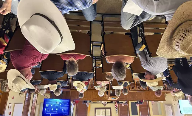 Tensions run high over management of federal public lands and wildlife at a Luna County Commission meeting in Deming, N.M., on June 12, 2025. (AP Photo/Morgan Lee)