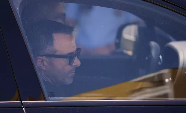 Soccer agent Jorge Mendes arrives at the church where the bodies of Liverpool forward Diogo Jota and his brother Andre Silva have been brought for a wake and funeral in Gondomar, near Porto, Portugal, on Friday, July 4, 2025. (AP Photo/Manu Fernandez)
