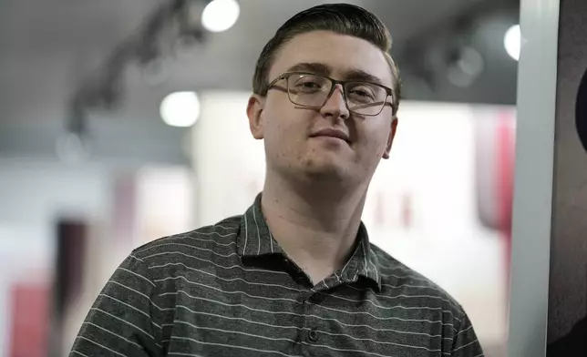 Jacob Smith, who plays the role of Dudley Field Malone in the play "Destiny in Dayton" poses for a portrait, July 8, 2025, in Dayton, Tenn. (AP Photo/Mike Stewart)